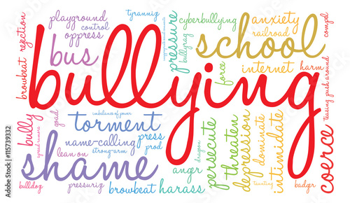 Bullying word cloud on a white background. 