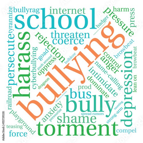 Bullying word cloud on a white background. 