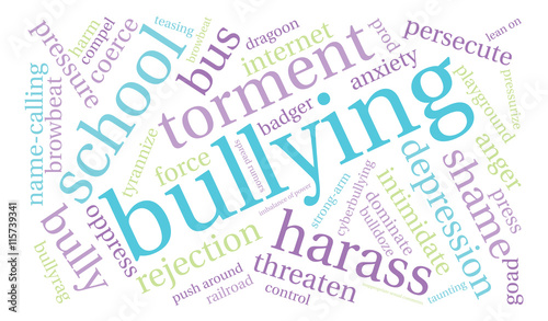 Bullying word cloud on a white background. 