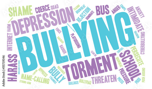 Bullying word cloud on a white background. 
