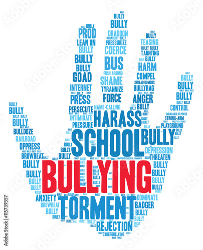 Bullying word cloud on a white background. 