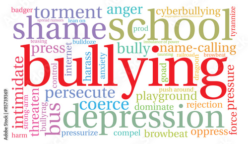 Bullying word cloud on a white background. 