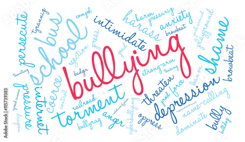 Bullying word cloud on a white background. 