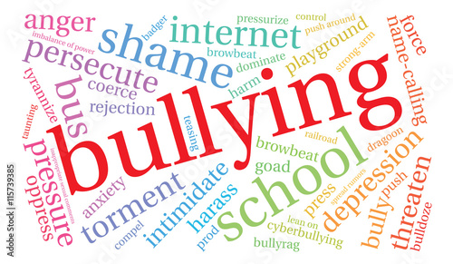 Bullying word cloud on a white background. 