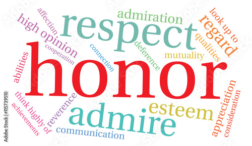 Honor word cloud on a white background. 