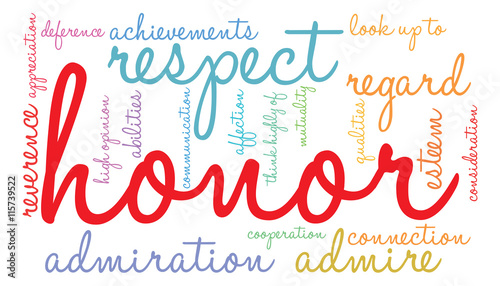 Honor word cloud on a white background. 