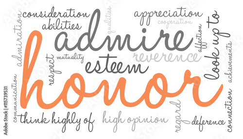 Honor word cloud on a white background. 