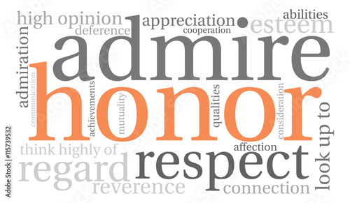Honor word cloud on a white background. 