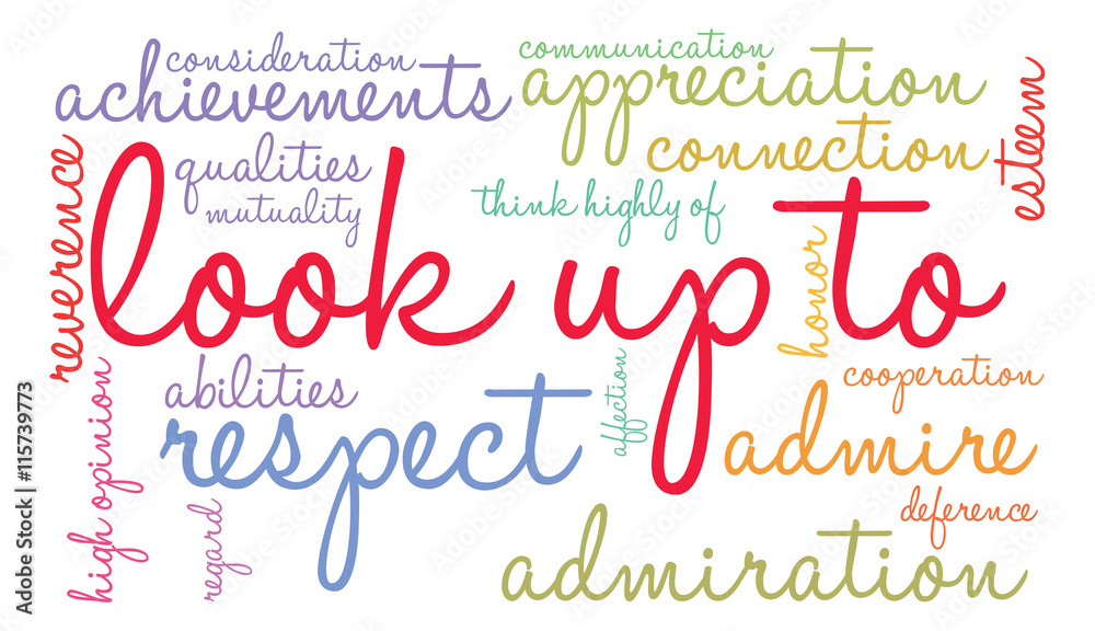 Look Up To word cloud on a white background. 