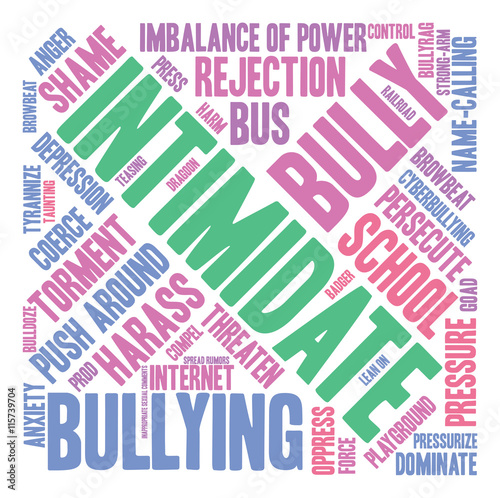 Intimidate word cloud on a white background. 