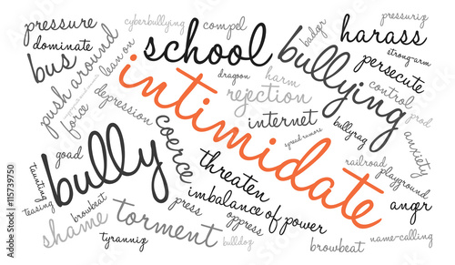 Intimidate word cloud on a white background.