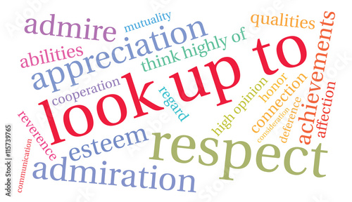 Look Up To word cloud on a white background. 