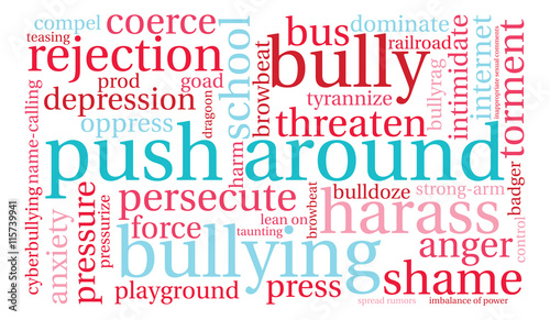 Push Around word cloud on a white background. 