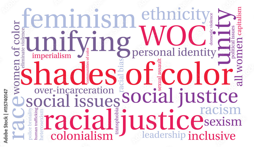 Shades Of Color word cloud on a white background. 
