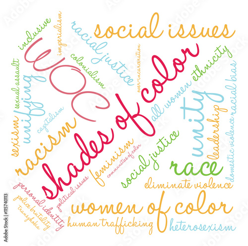 Shades Of Color word cloud on a white background. 