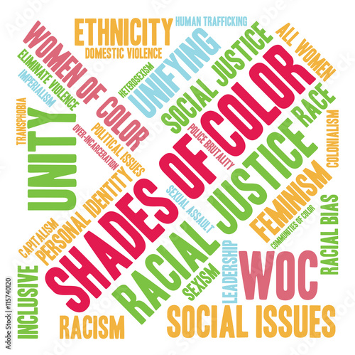 Shades Of Color word cloud on a white background. 