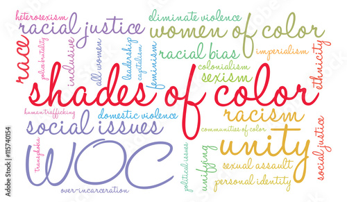 Shades Of Color word cloud on a white background. 