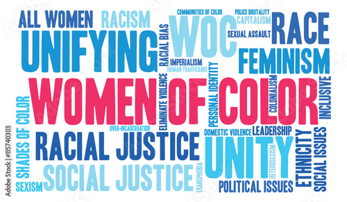 Women Of Color word cloud on a white background. 