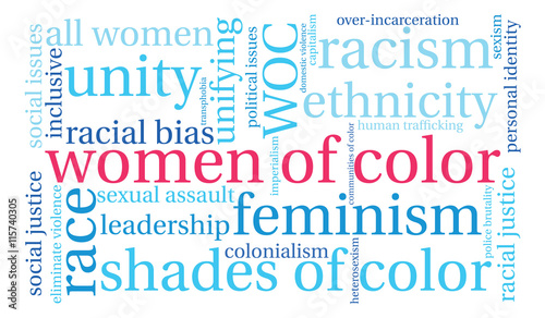 Women Of Color word cloud on a white background. 