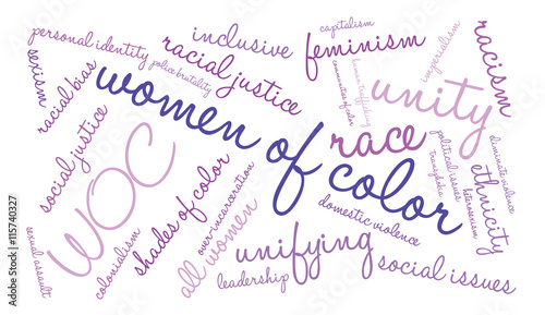 Women Of Color word cloud on a white background. 