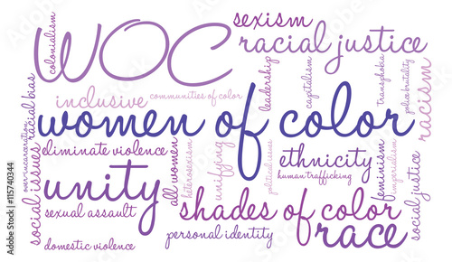 Women Of Color word cloud on a white background. 