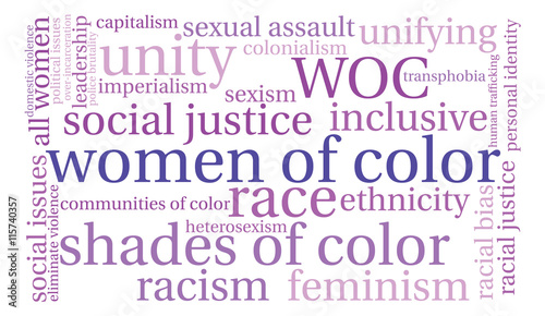 Women Of Color word cloud on a white background. 