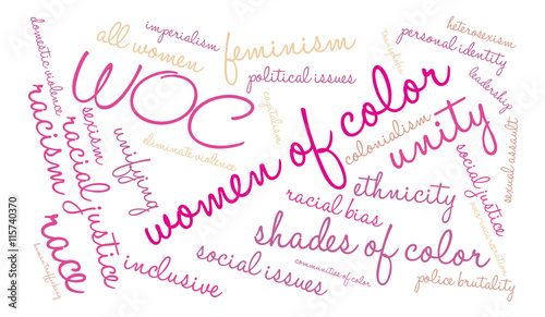 Women Of Color word cloud on a white background. 