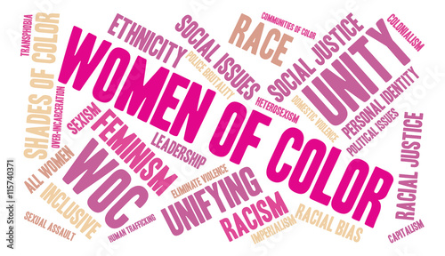 Women Of Color word cloud on a white background. 