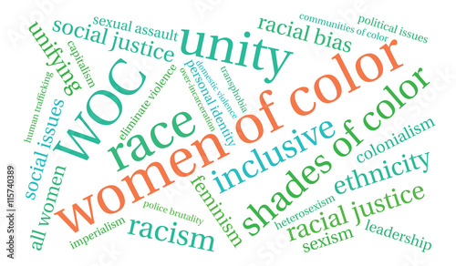 Women Of Color word cloud on a white background. 
