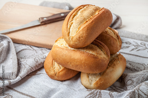 Freshly baked crusty rolls