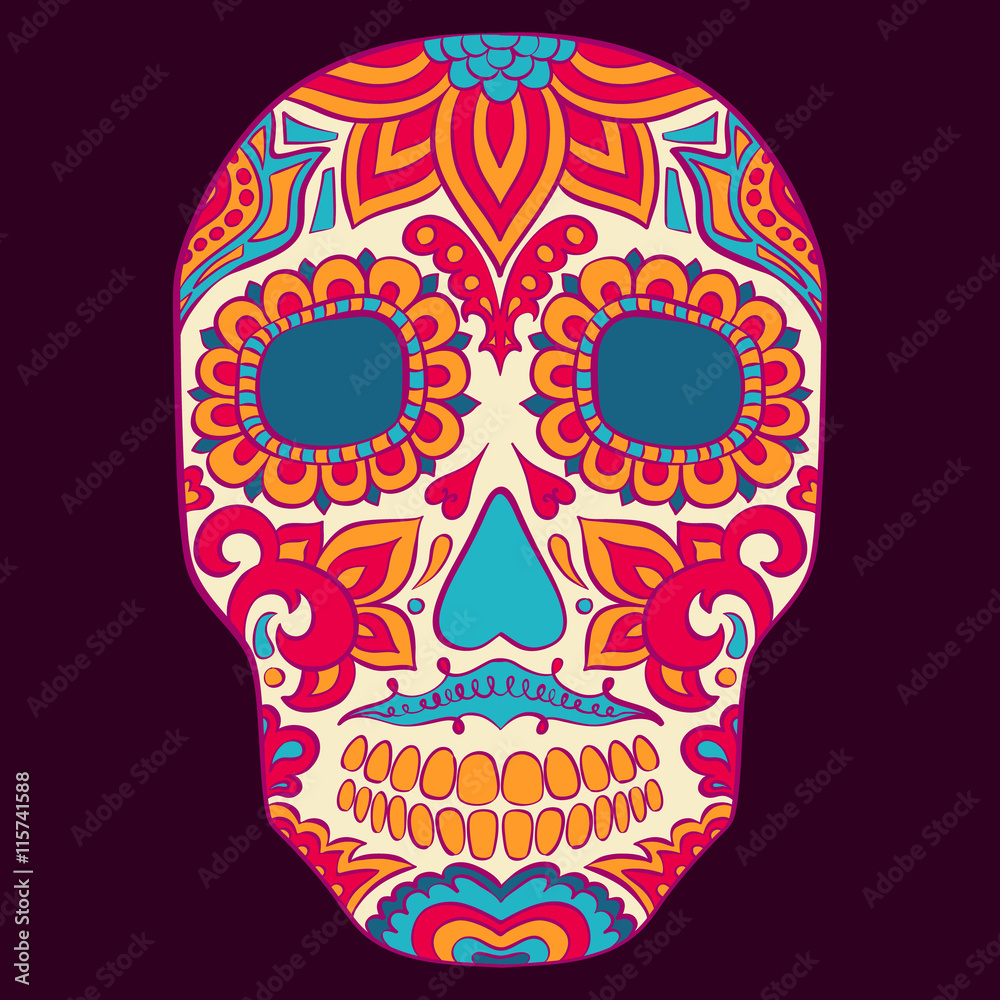 Day Of The Dead Skull Vector Set Stock Vector | Adobe Stock