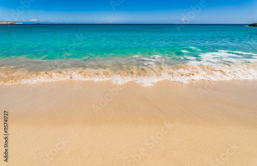 Idyllic view to beautiful beach with turquoise blue water