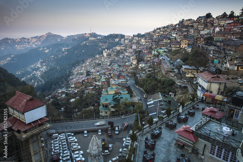 View of Doegar hotel terrace, Shimla, Himachal Pradesh, India photo