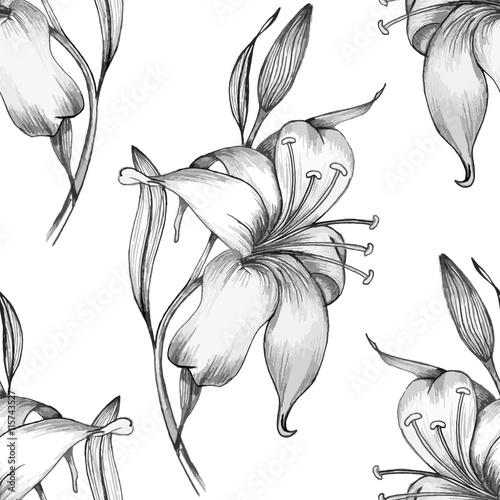 lily seamless pattern