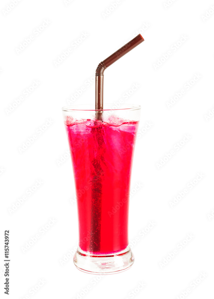 Ice red sweet drink with lime and soda Ice red sweet drink with lime and soda