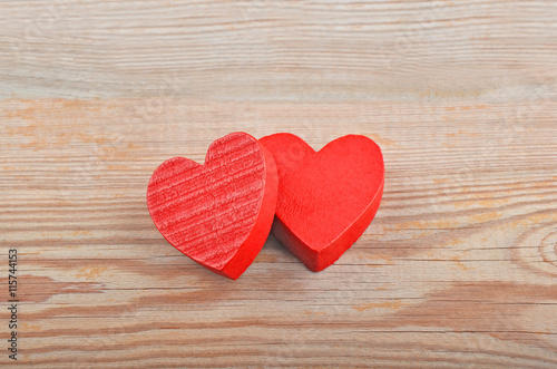 Heart on wooden background