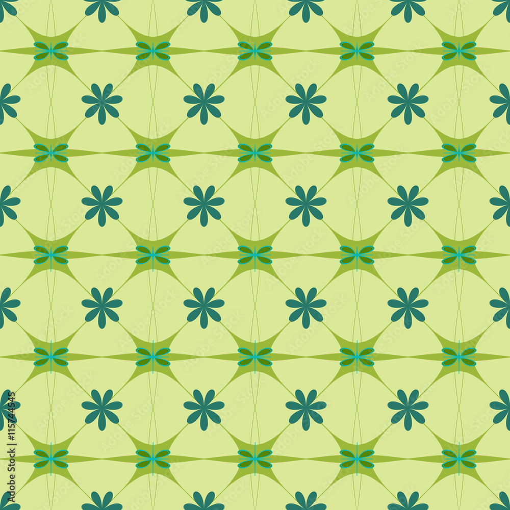 Flower and square seamless pattern Flower and square seamless pattern