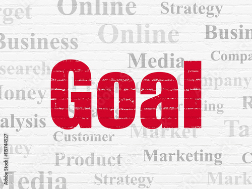 Marketing concept: Goal on wall background