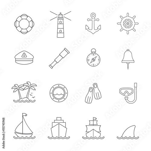 Marine and nautical line icon