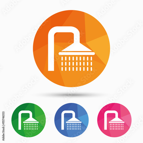 Shower sign icon. Douche with water drops symbol