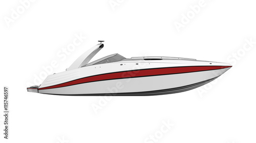 Speed boat, vessel, boat isolated on white background, side view