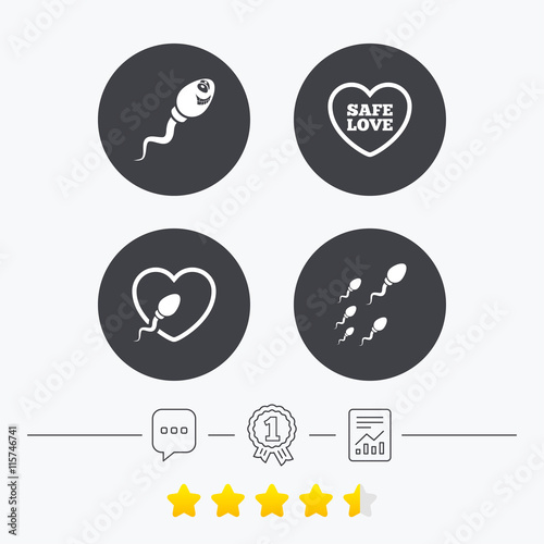 Sperm icons. Fertilization or insemination signs