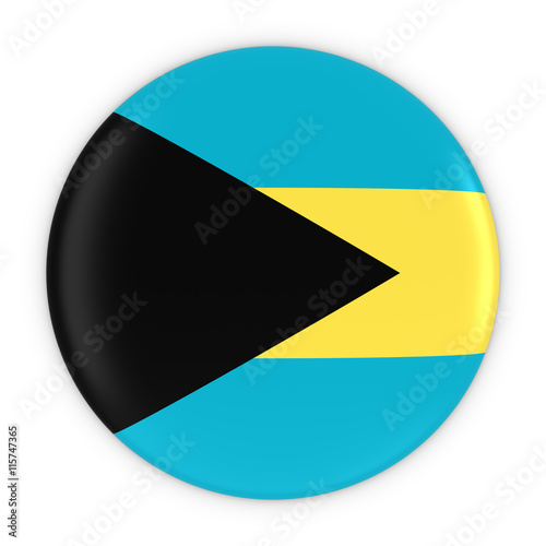 Free Download Bahamian Flag Button - Flag of Bahamas Badge 3D Illustration - GFXLoad