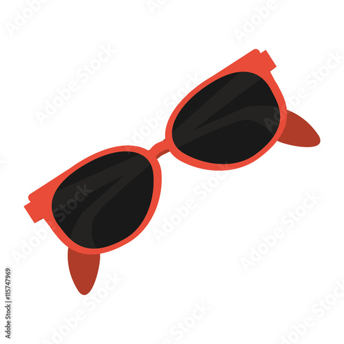 flat design cute sunglasses icon vector illustration