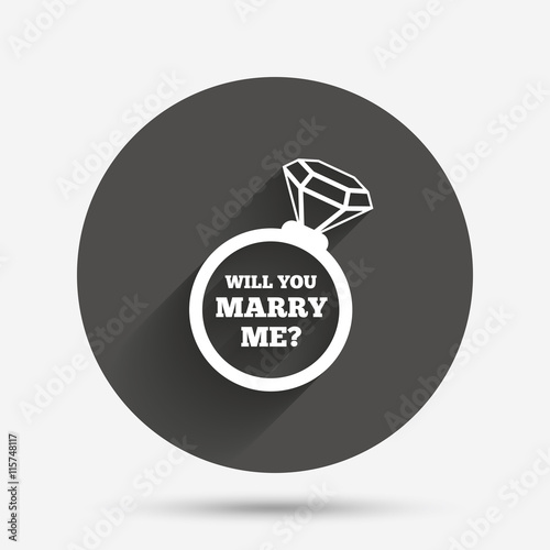 Marry me ring sign icon. Engagement symbol.