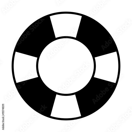 flat design life preserver icon vector illustration