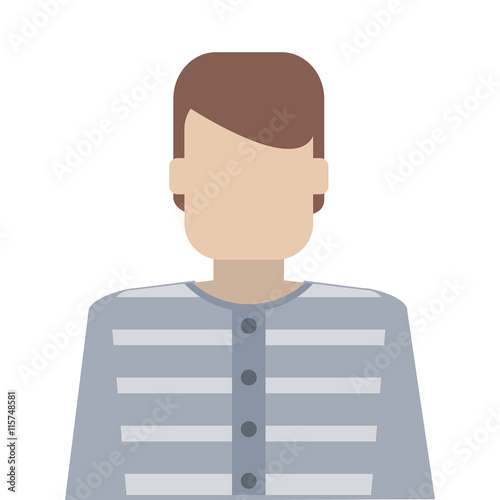 flat design jail inmate icon vector illustration