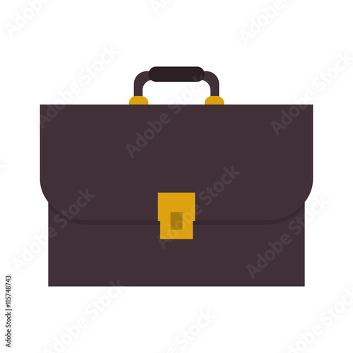 flat design business briefcase icon vector illustration