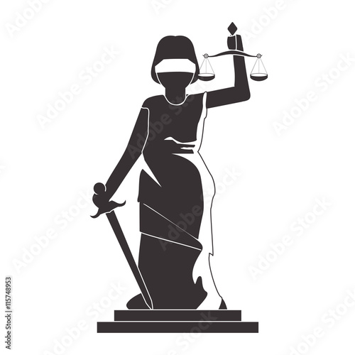 flat design lady justice icon vector illustration