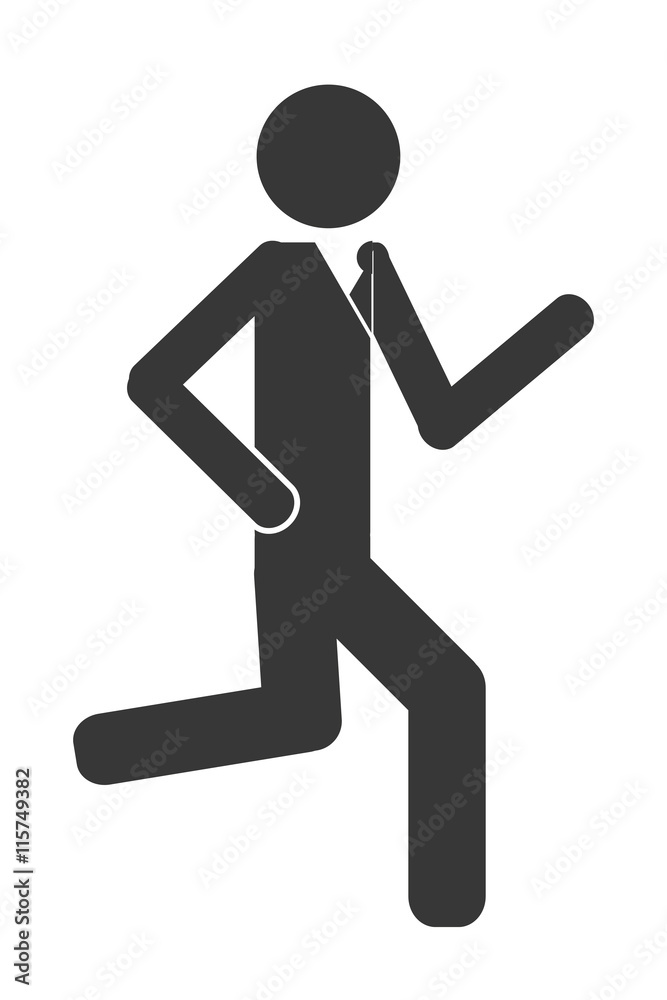 flat design businessman pictogram icon vector illustration